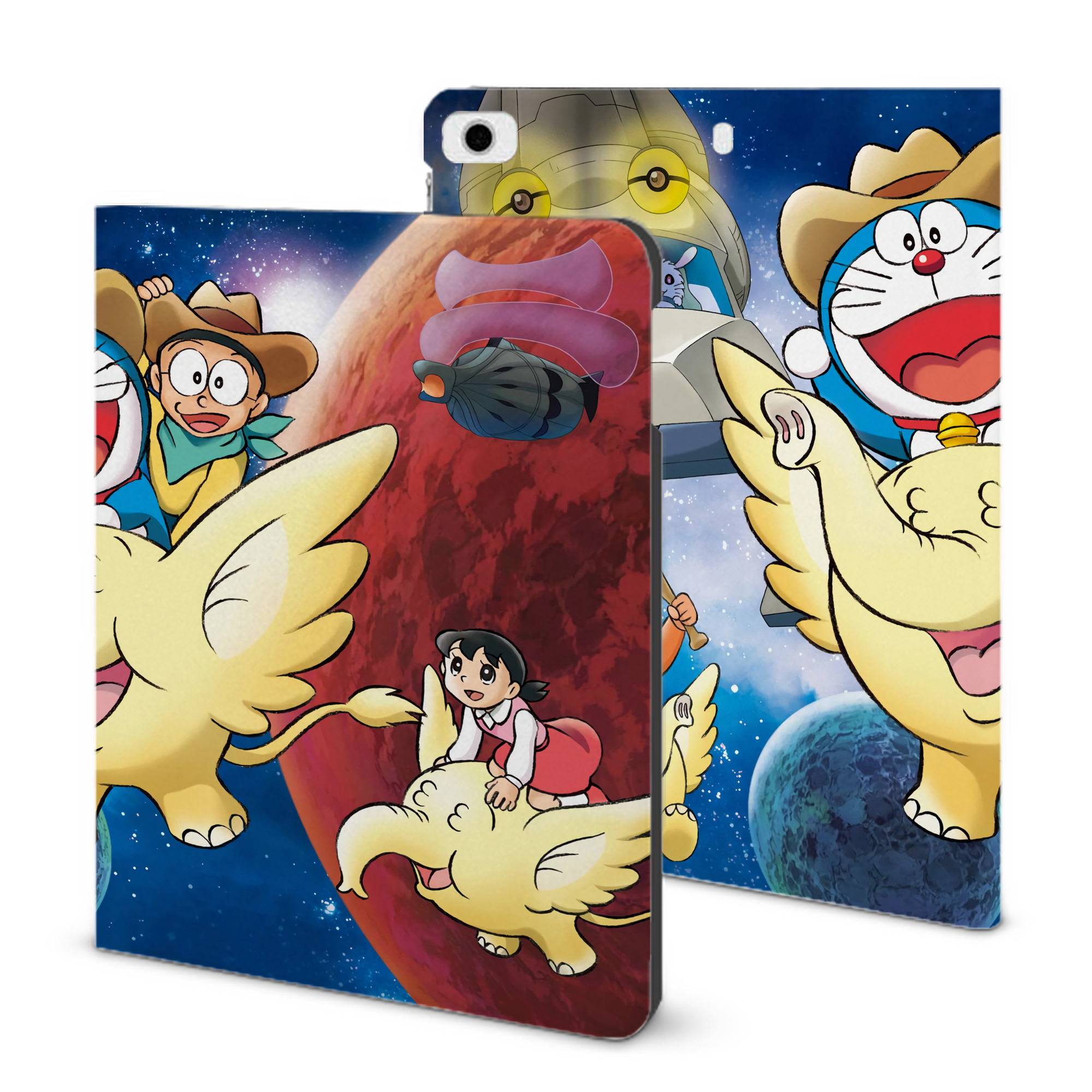 （画像用） ドラえもん Doraemon IPad ケース ブック型 PUレザー TPU 耐衝撃 軽量 薄型 ペン収納なし 全面保護 IPad 各モデル対応